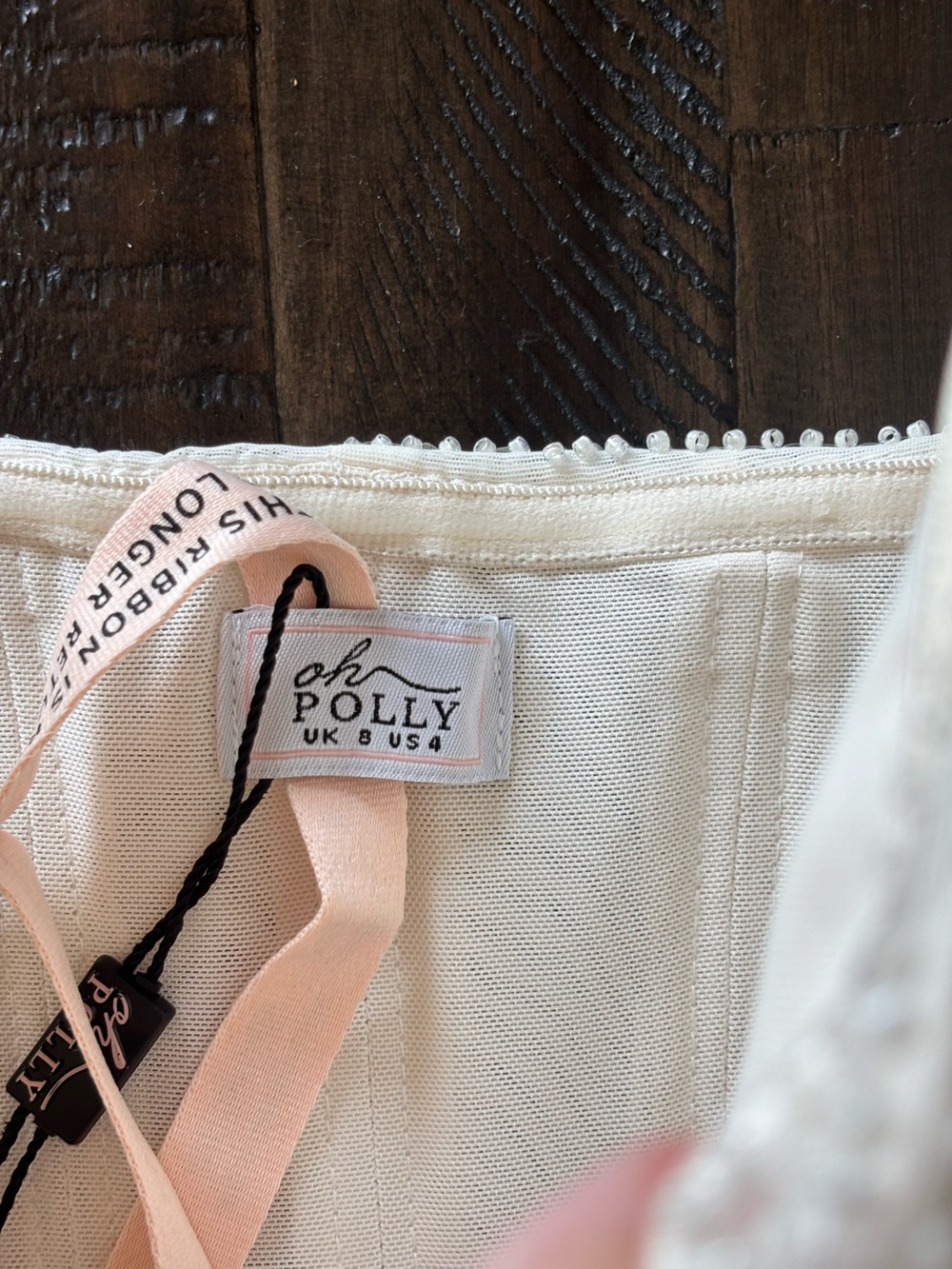 Oh Polly Ivory Mesh Bustier Top and Mini Skirt - Picture 3 of 9